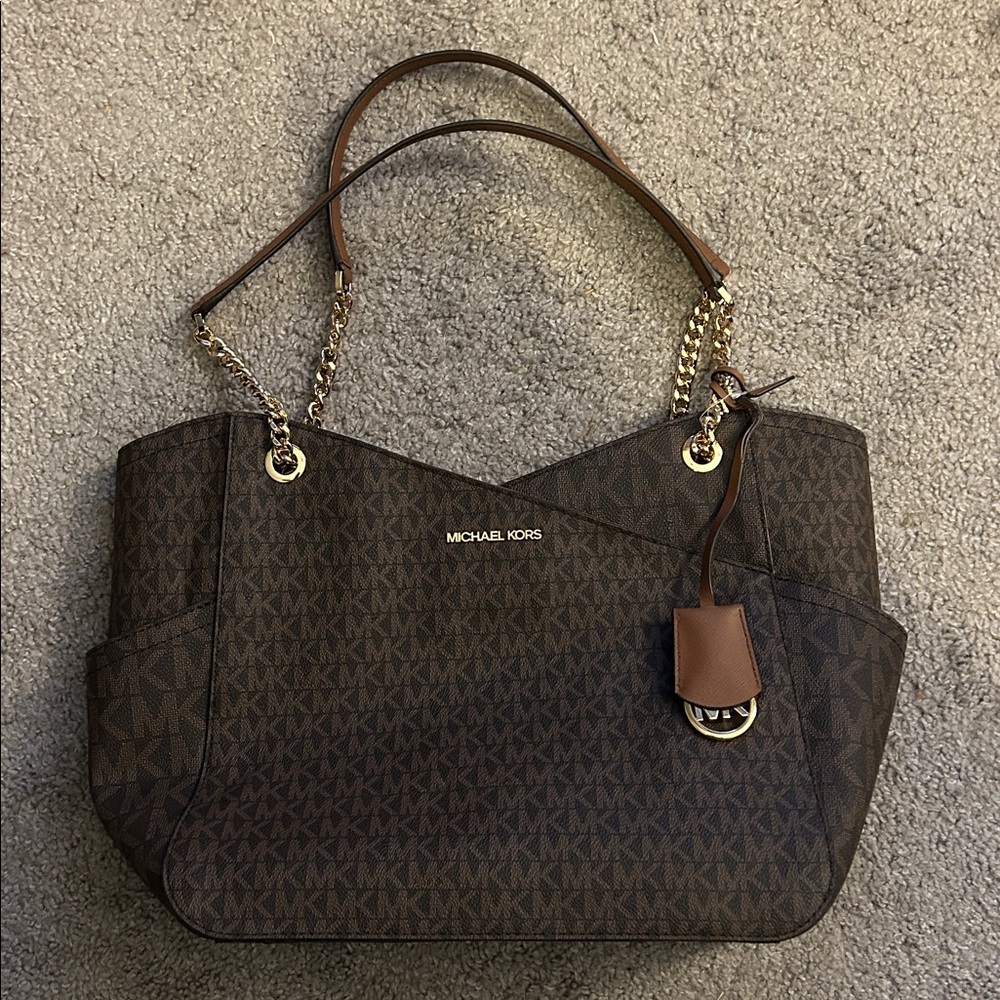NWT $558 Michael Kors Jet Set Travel Large Chain Shoulder Tote - Picture 4 of 15